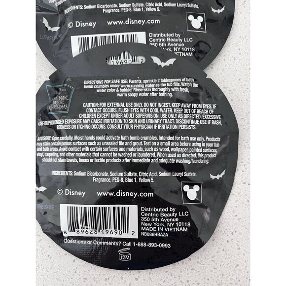 Set of 2 Disney The Nightmare Before Christmas Jack Bath Crumbles Blueberry Scen - Picture 2 of 3